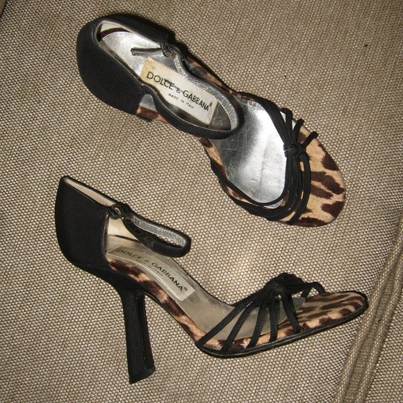 ❤️DOLCE & GABBANA CHEETAH LEOPARD PRINT RETRO RUNWAY HEEL PUMPS SZ 5 - Picture 1 of 10
